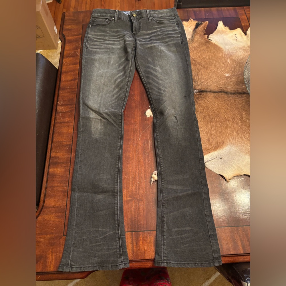 Express distressed black/gray jeans